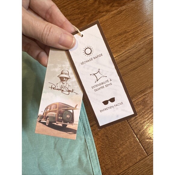 Panama Jack Men's Size 36 Hybrid Shorts Light Green Polyester NWT - Picture 3 of 5